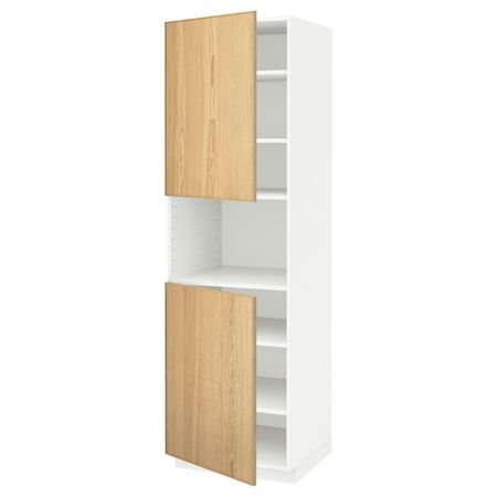 Высокий шкаф для/СВЧ, 2 дверцы, полки IKEA METOD МЕТОД 992.259.01