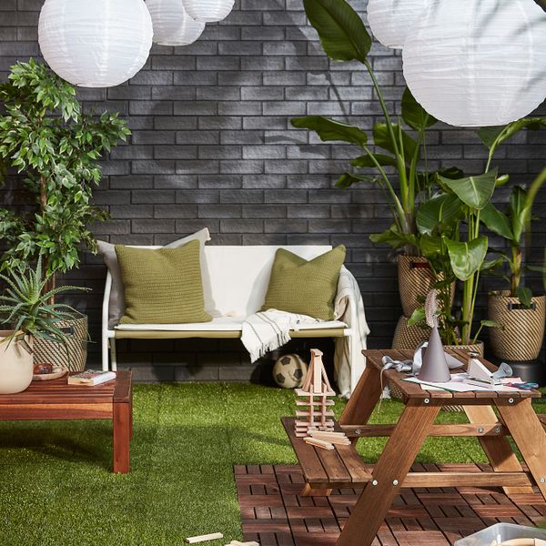 2-местный диван, для дома/сада, белый зеленый/бежевый 118x69x69 см IKEA INGMARSÖ ИНГМАРСЭ 304.632.92 - фото 6