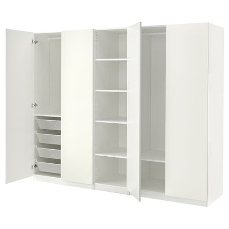 Гардероб, 250x60x201 см, белый, белый IKEA PAX ПАКС, FORSAND ФОРСАНД 095.027.28