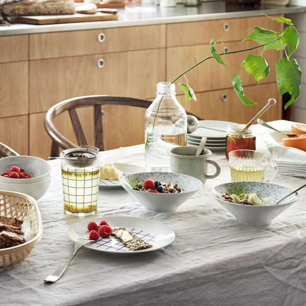 Стакан, прозрачное стекло/клетчатый орнамент 46 сл IKEA SPORADISK СПОРАДИСК 604.158.98 - схема-чертеж с размерами