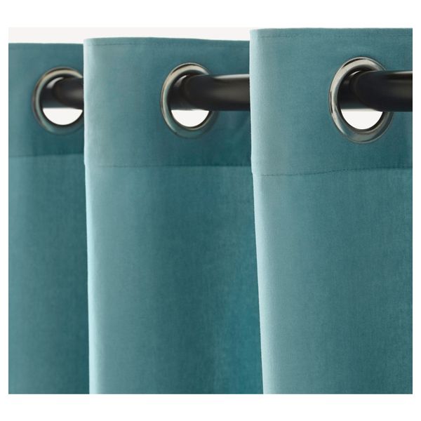 Гардины, 1 пара САНЕЛА, светлая бирюза (140x300 см) - схема-чертеж с размерами