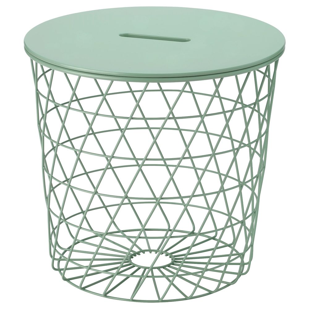 Столик с отделениями для хранения, светлый серо-зеленый 44 см IKEA KVISTBRO КВИСТБРУ 304.853.26 - фото 1