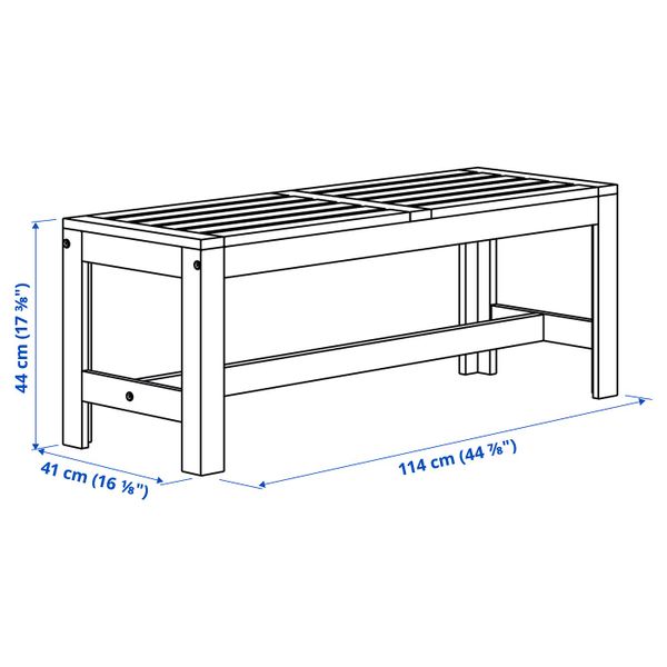 Садовая скамья, коричневая морилка 114 см IKEA ÄPPLARÖ ЭПЛАРО 103.763.33 - фото 3