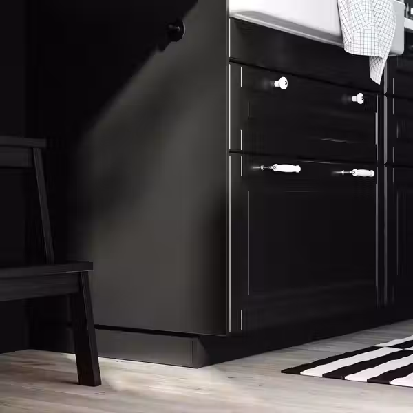 BODBYN Накладная панель - чёрный 39x106 см - схема-чертеж с размерами