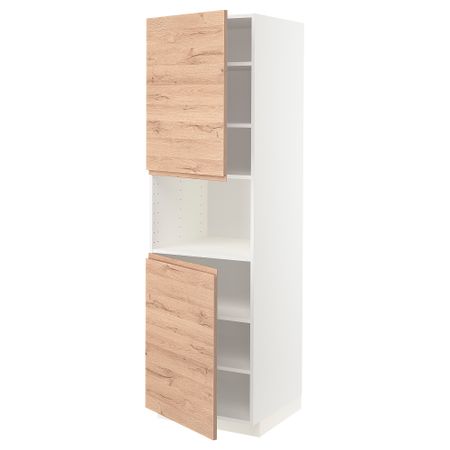 Высокий шкаф для СВЧ, 2 дверцы, полки, 60x60x200 cm IKEA METOD МЕТОД 994.678.53