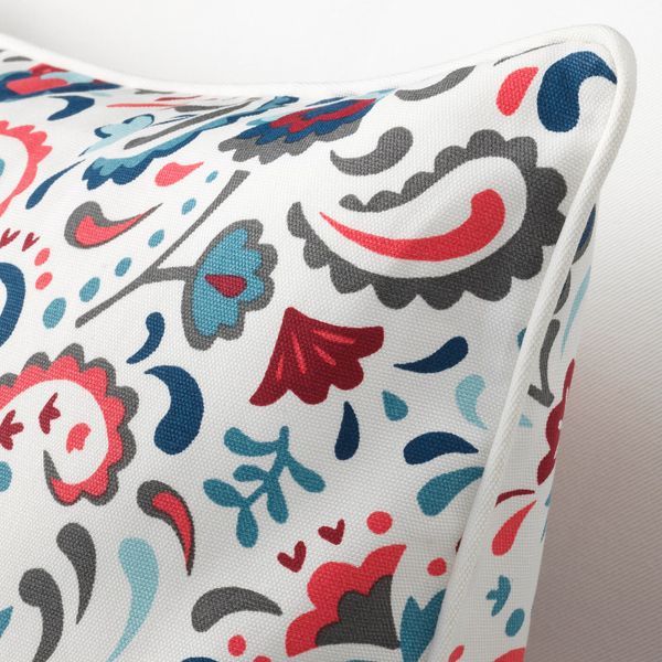 Чехол на подушку, белый/разноцветный 50x50 см IKEA КРАТТЕН 704.474.22 - фото 2