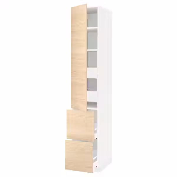 METOD / MAXIMERA Высокий шкаф+полки/4ящ/двр/2фасада - фото 1
