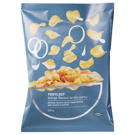 Картофельные чипсы, 150 гр, сметана, лук IKEA FESTLIGT 804.259.81