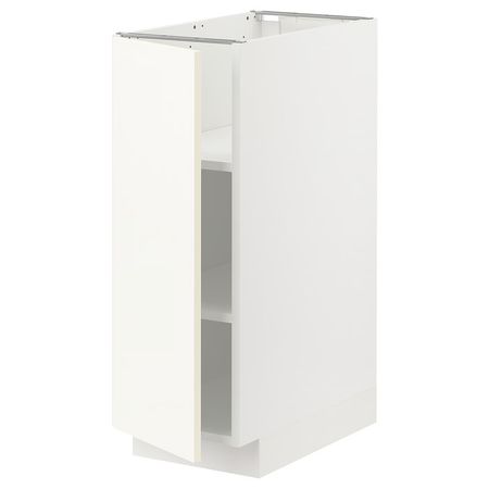 METOD Напольный шкаф с полками - белый/Vallstena белый 30x60 см