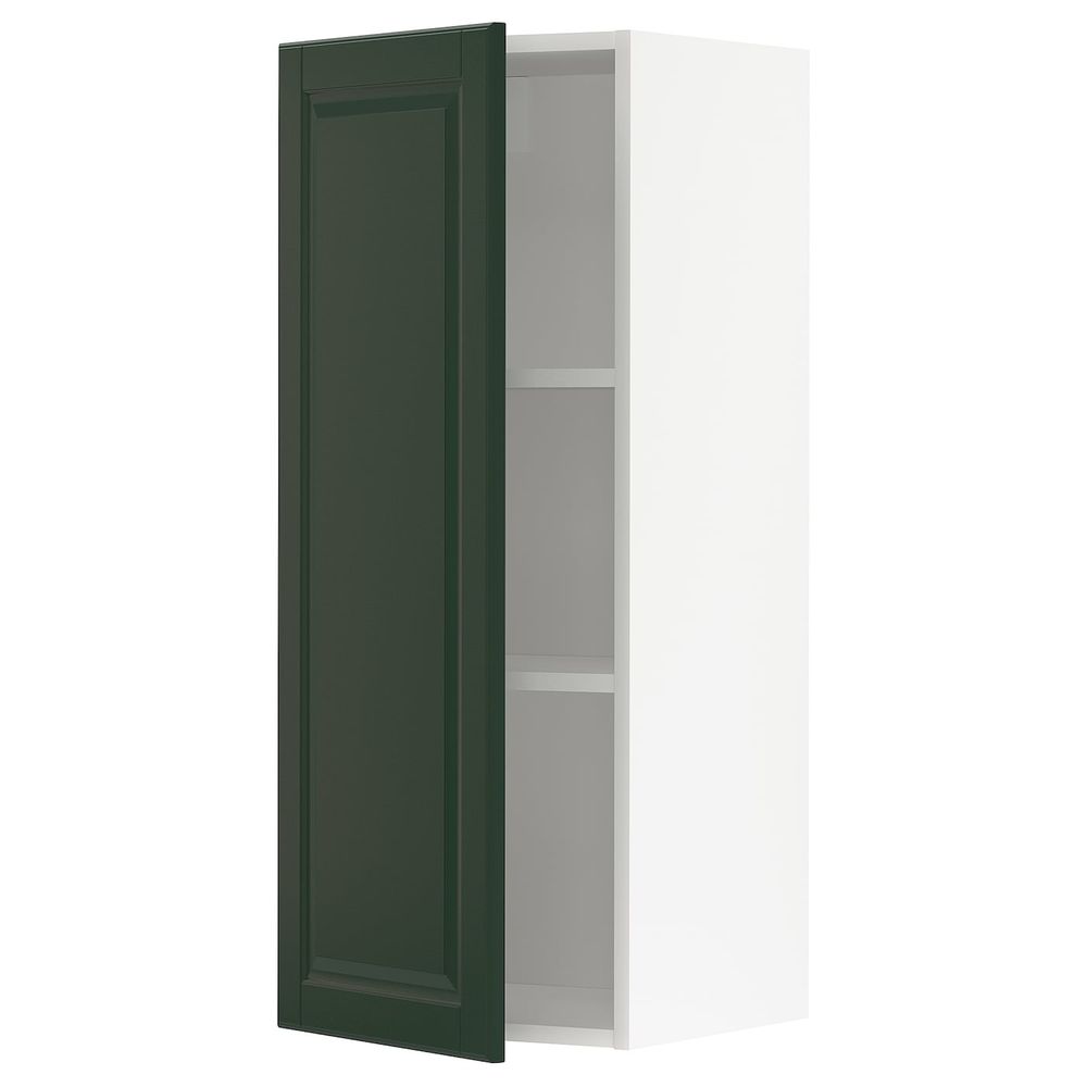 Навесной шкаф с полками, белый/Будбин темно-зеленый 40x100 см IKEA METOD МЕТОД 194.451.29 - фото 1