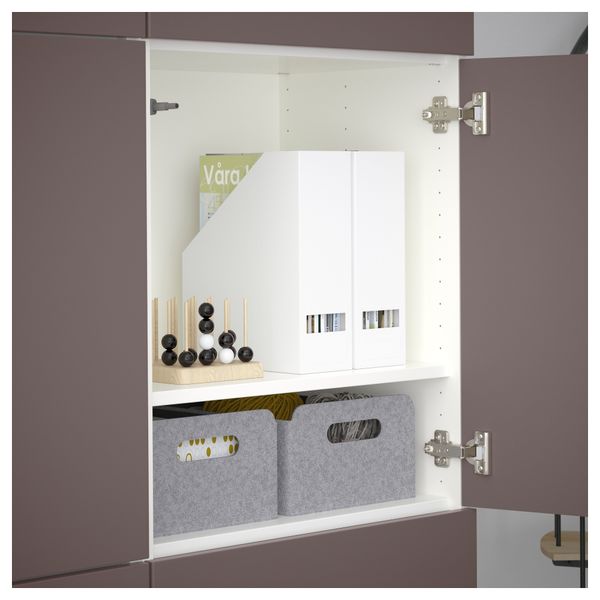 Комбинация для хранения с дверцами БЕСТО, белый, Вальвикен темно-коричневый (120x40x192 см) - схема-чертеж с размерами