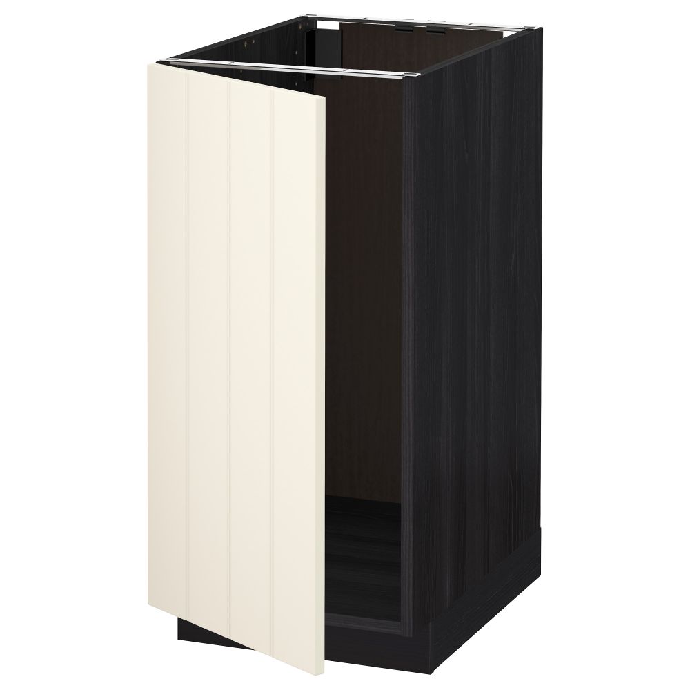 Напольный шкаф для мойки, мусорных контейнер МЕТОД, черный, Хитарп белый с оттенком (40x60 см) - схема-чертеж с размерами