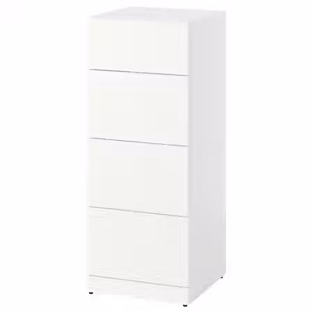 LASTARE ЛАСТАРЕ Комод с 4 ящиками - белый 40x42x100 см