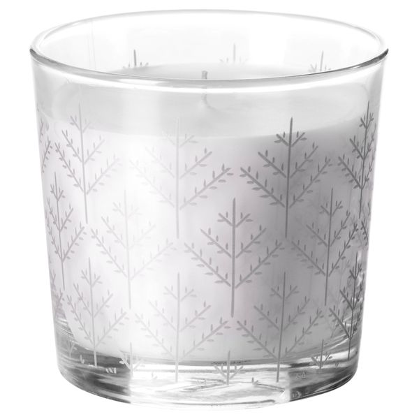 Ароматическая свеча в стакане ВИНТЕР 2016, Рождественская елка серебристый (9 см) - фото 1