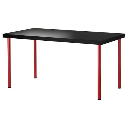 Стол ТОРНЛИДЕН / АДИЛЬС, черно-коричневый, красный (150x75 см)
