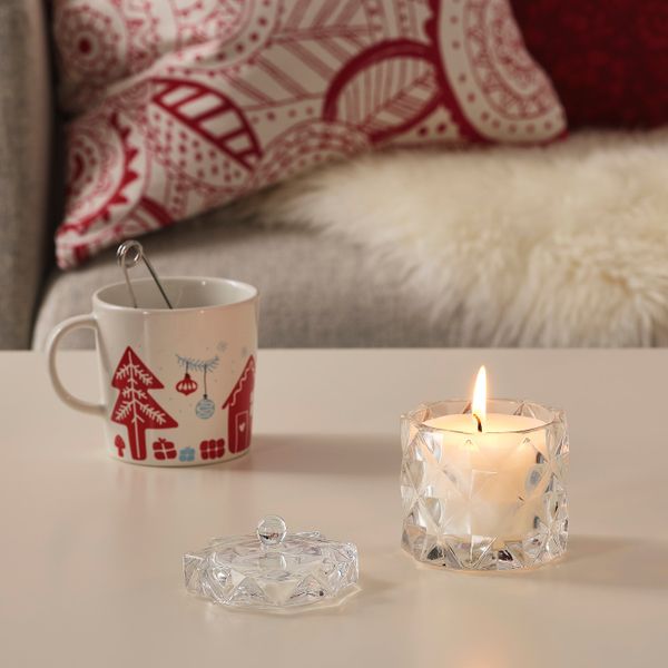 Ароматическая свеча в стакане, Сладкая ваниль, 10 см IKEA ВИНТЕРФЕСТ 604.321.00 - фото 2