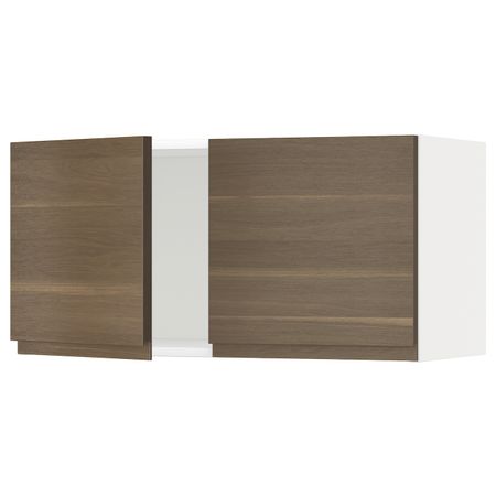 Навесной шкаф с 2 дверями, белый/Воксторп грецкий орех 80x40 см IKEA METOD МЕТОД 692.243.09