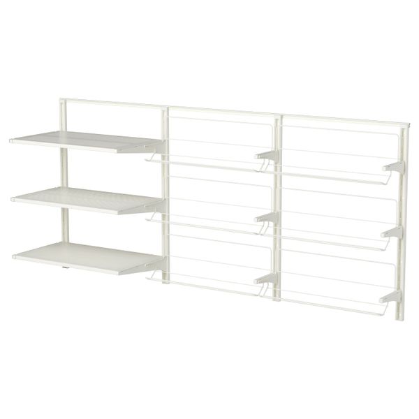 Настенная шина, полки, полка для/обуви, металлический белый 190x41x87 см IKEA АЛЬГОТ 192.304.16 - фото 2