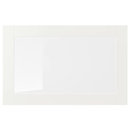 Стеклянная дверь, белый, прозрачное стекло 60x38 см IKEA SINDVIK СИНДВИК 303.843.70