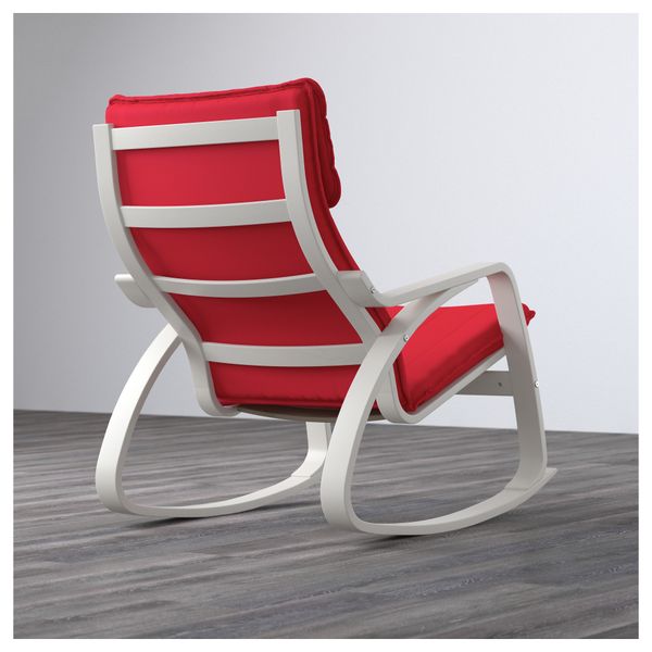 Кресло-качалка ПОЭНГ, белый, Ранста красный - фото 2