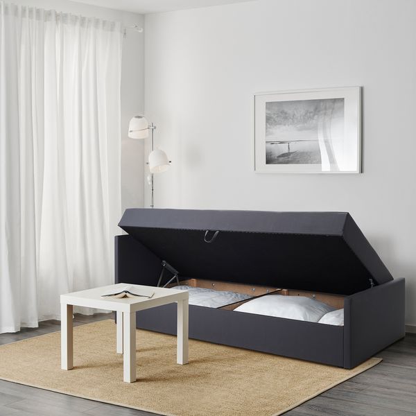 Кровать-кушетка, 90x200 см, серый IKEA OTEREN 404.051.93 - схема-чертеж с размерами