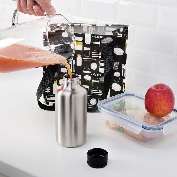 Бутылка для воды, нержавеющая сталь/черный 0.7 л IKEA ENKELSPÅRIG ЭНКЕЛЬСПОРИГ 205.135.32 - фото 3