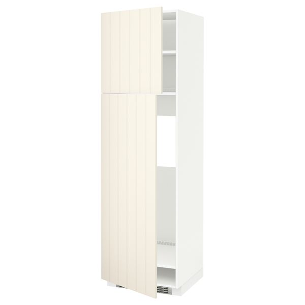 Высокий шкаф для холодильника, 2 дверцы МЕТОД, белый, Хитарп белый с оттенком - схема-чертеж с размерами