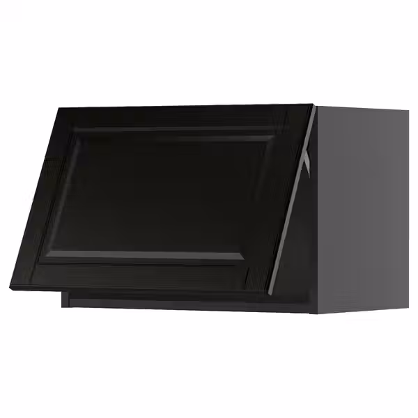 METOD Горизонтальный навесной шкаф - черно-серый/Bodbyn чёрный 60x40 см - фото 1
