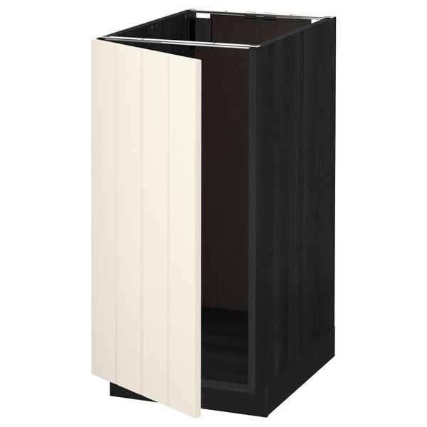 Напольный шкаф для мойки, мусорных контейнер МЕТОД, черный, Хитарп белый с оттенком (40x60 см) - схема-чертеж с размерами