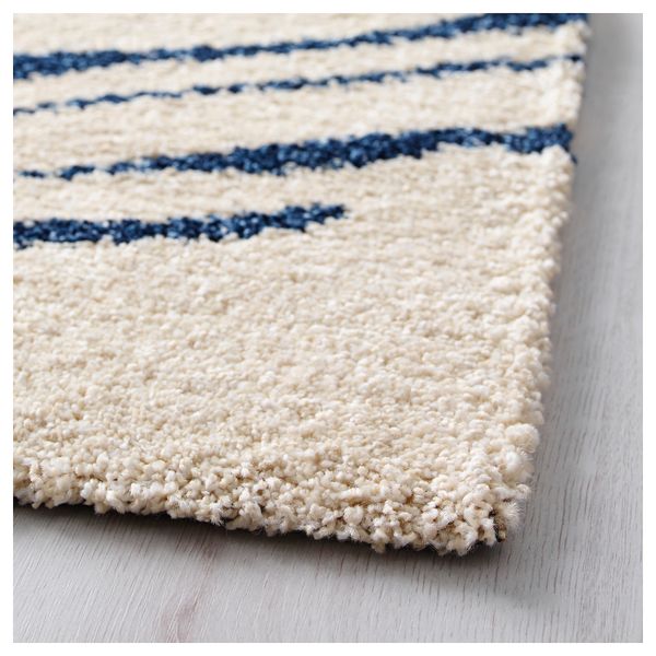 Ковер, длинный ворс ЭЙВОР ЦИРКЕЛЬ, белый/синий (200x200 см) - фото 2