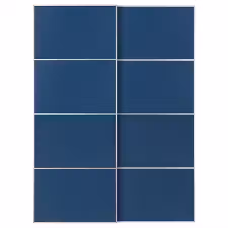 MEHAMN Пара раздвижных дверей - алюминий/двусторонний синий 150x201 см
