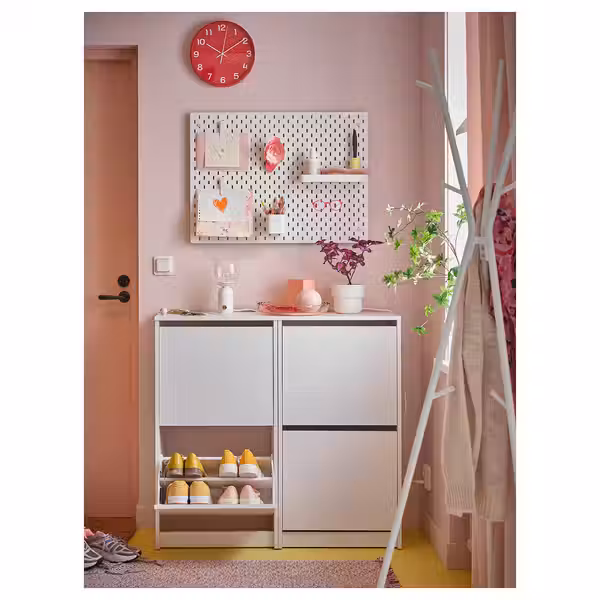 SKÅDIS Настенная панель, комбинация - белый 76x56 см - схема-чертеж с размерами