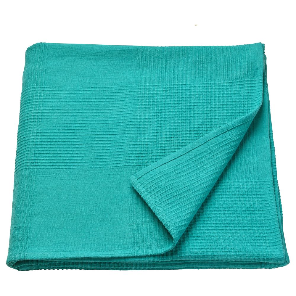 Покрывало, бирюзовый 150x250 см IKEA ИНДИРА 304.595.58 - фото 1