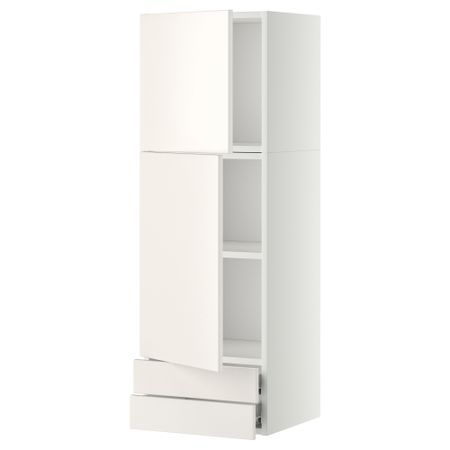 Навесной шкаф, 2 дверцы, 2 ящика МЕТОД / ФОРВАРА, белый, Веддинге белый