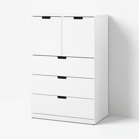 NORDLI Комод с 5 ящиками - белый 80x122 см