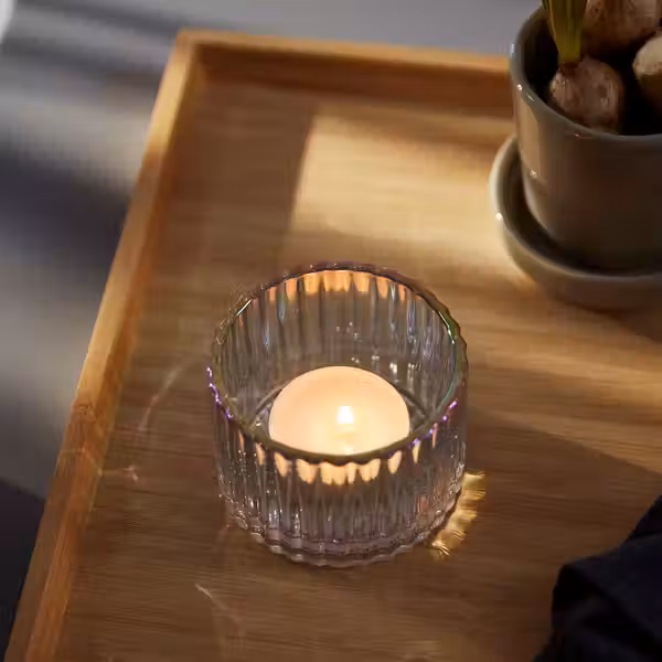 RÄFFELBJÖRK РЭФФЕЛБЬЁРК Подсвечник - перламутровый 5 см - фото 2