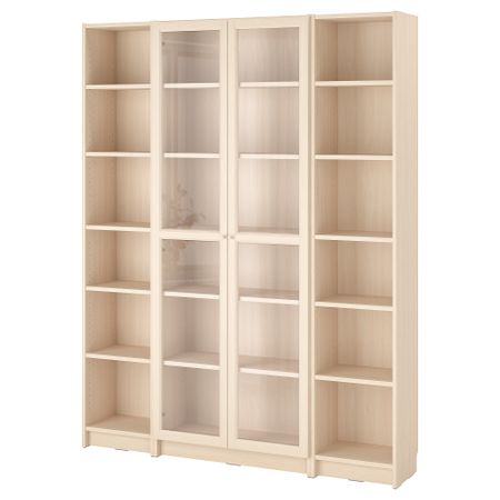 Стеллаж комбинация, стекло дверцы IKEA BILLY БИЛЛИ, OXBERG ОКСБЕРГ 694.835.38