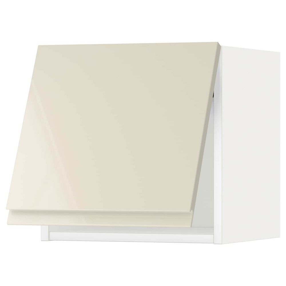 Горизонтальный навесной шкаф, белый/Воксторп глянцевый светло-бежевый 40x40 см IKEA METOD МЕТОД 793.923.59 - фото 1