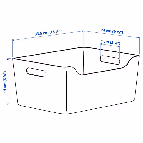 UPPDATERA Контейнер - антрацит 34x24 см - схема-чертеж с размерами