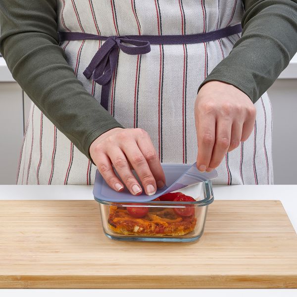 Контейнер для продуктов с крышкой, четырехугольной формы стекло/силикон 600 мл IKEA IKEA 365+ ИКЕА/365+ 292.767.67 - фото 4