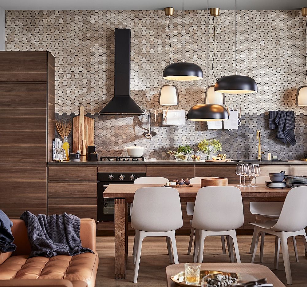 Напольный шкаф/2фасада/3ящика, белый/Воксторп грецкий орех 80x37 см IKEA METOD МЕТОД / MAXIMERA МАКСИМЕРА 792.387.54 - фото 1