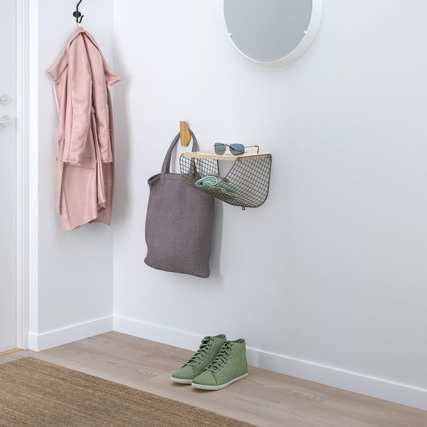 Полка с отделением для хранения, темно-серый/под беленый дуб 30x28 см IKEA SVENSHULT СВЕНСХУЛЬТ 204.305.32 - схема-чертеж с размерами