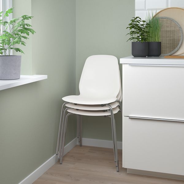 Стол и 2 стула, дуб, белый хромированный, 80, 120 см IKEA LIDÅS, EKEDALEN ЛЕН ЭКЕДАЛЕН 595.711.73 - фото 4