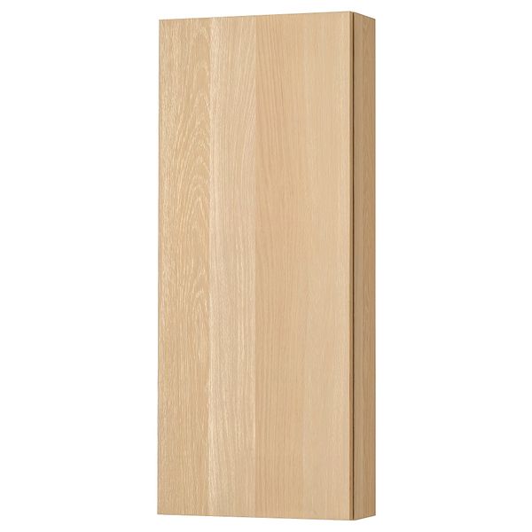 Навесной шкаф с 1 дверцей, 40x14x96 см, под беленый дуб IKEA GODMORGON ГОДМОРГОН 202.261.83 - фото 1