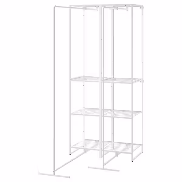 JOSTEIN Стеллаж с сушилкой - д/дома/улицы/проволочный белый 82x53/117x180 см - фото 1