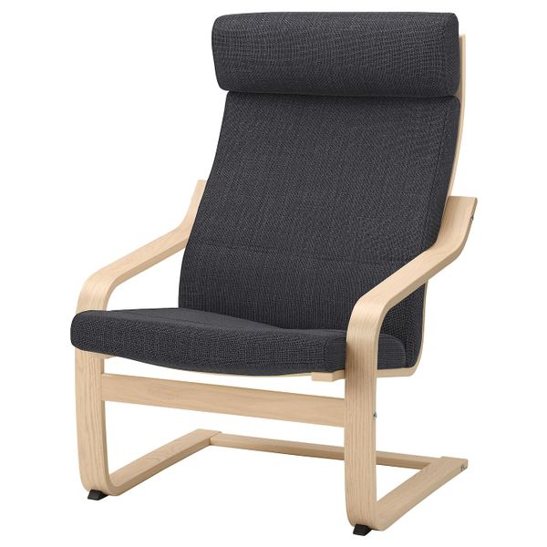 Кресло, дубовый шпон, беленый/Шифтебу темно-серый IKEA POÄNG ПОЭНГ 193.983.16 - фото 1