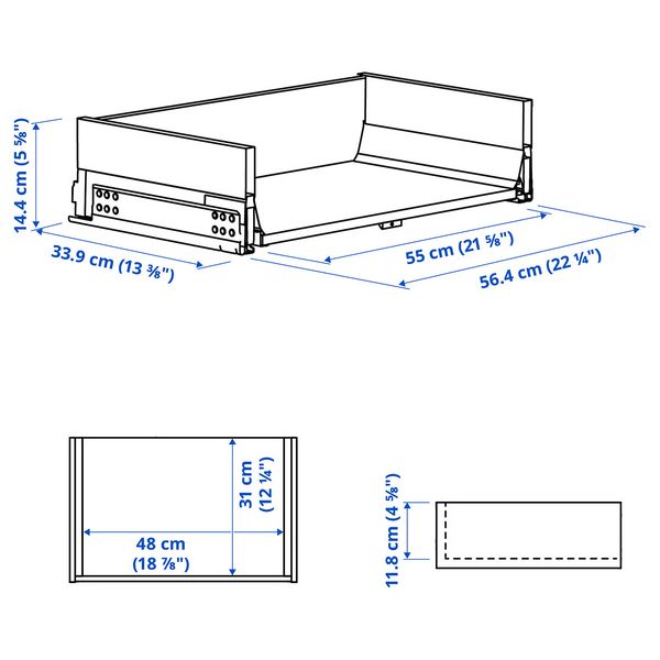 IKEA, дополнительный ракурс - схема-чертеж с размерами