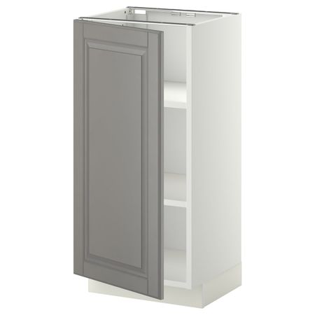 Напольный шкаф с полками, белый/Будбин серый 40x37 см IKEA METOD МЕТОД 994.464.98