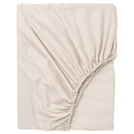 Простыня натяжная, бежевый 140x200 см IKEA DVALA ДВАЛА 503.565.59