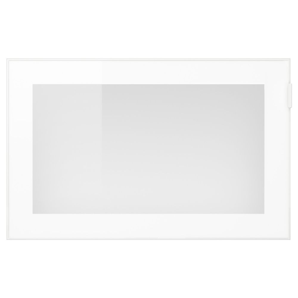 Стеклянная дверь ГЛАССВИК, белый, матовое стекло (60x38 см) - схема-чертеж с размерами